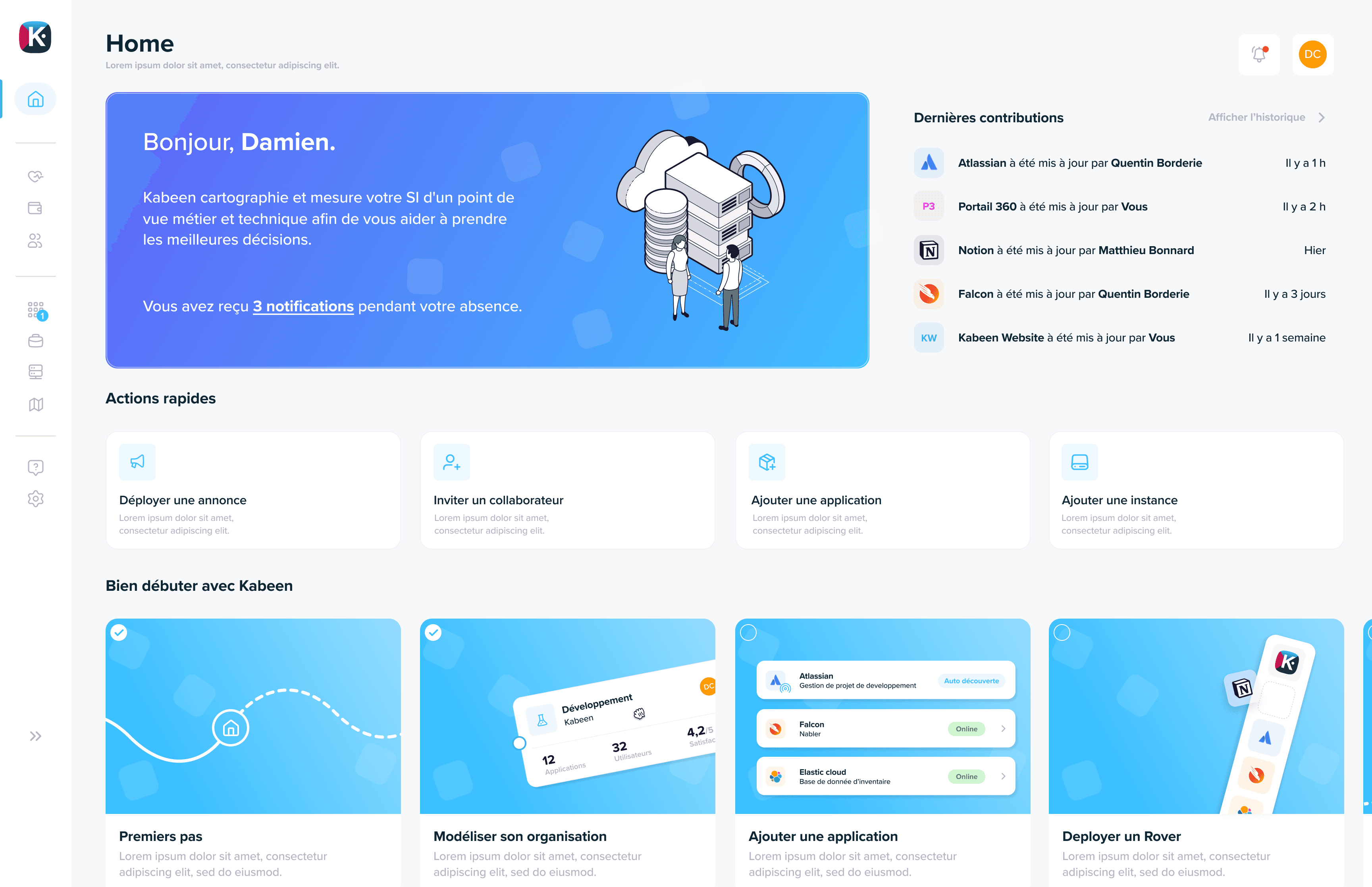 Kabeen home interface