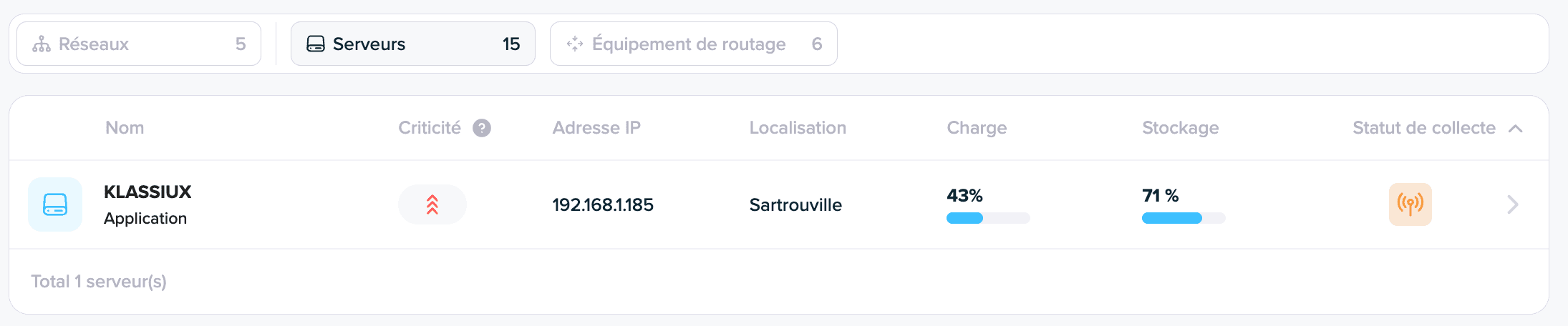 Server list in Kabeen